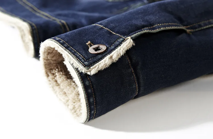 Cotton Coat Winter Hugh Casual Cowboy Cotton Jacket Men plus Velvet Warm Jeans Coat 803