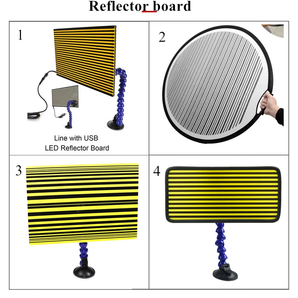 4 kinds of Strip Line Board Reflective Board for Dent Detection Hail Damage Repair with Ajustment Holder auto repair tool