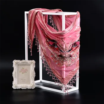 

Silky Women Shawl Butterfly Pink Scarves Cachecol Feminino 100% Silk Velvet Scarf Hijabs Tassels Reversible Bufanda Kerchief