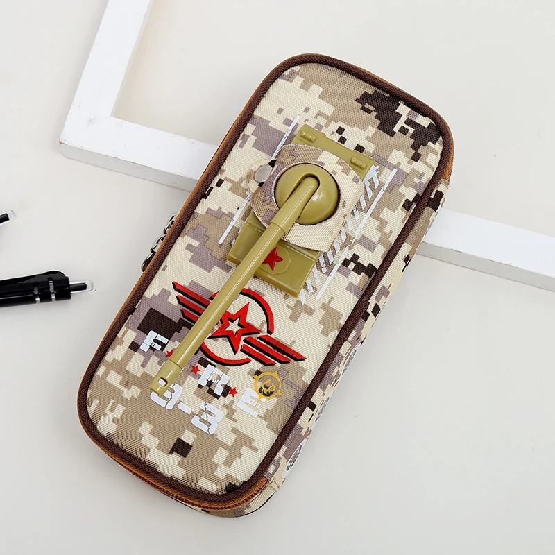 

Tank Pen Bag Student Fabric Storage Bag Creative Portable Student Stationery PencilCase for kid stationery pouch office supplies