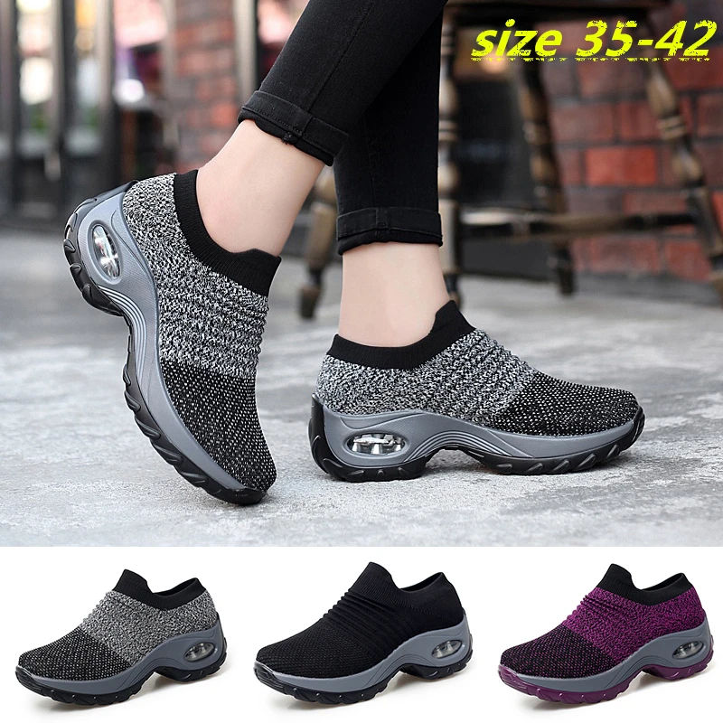 Womens Shoes Women Fashion Sneakers Comfortable Casual Running Shoes Outdoor Breathable Slip-on Sports Sneaker