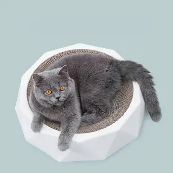 買取 猫のおもちゃ猫ボード爪グラインダー猫巣ラウンドダンボール猫用品研削爪残り強力な耐久性のあるペット