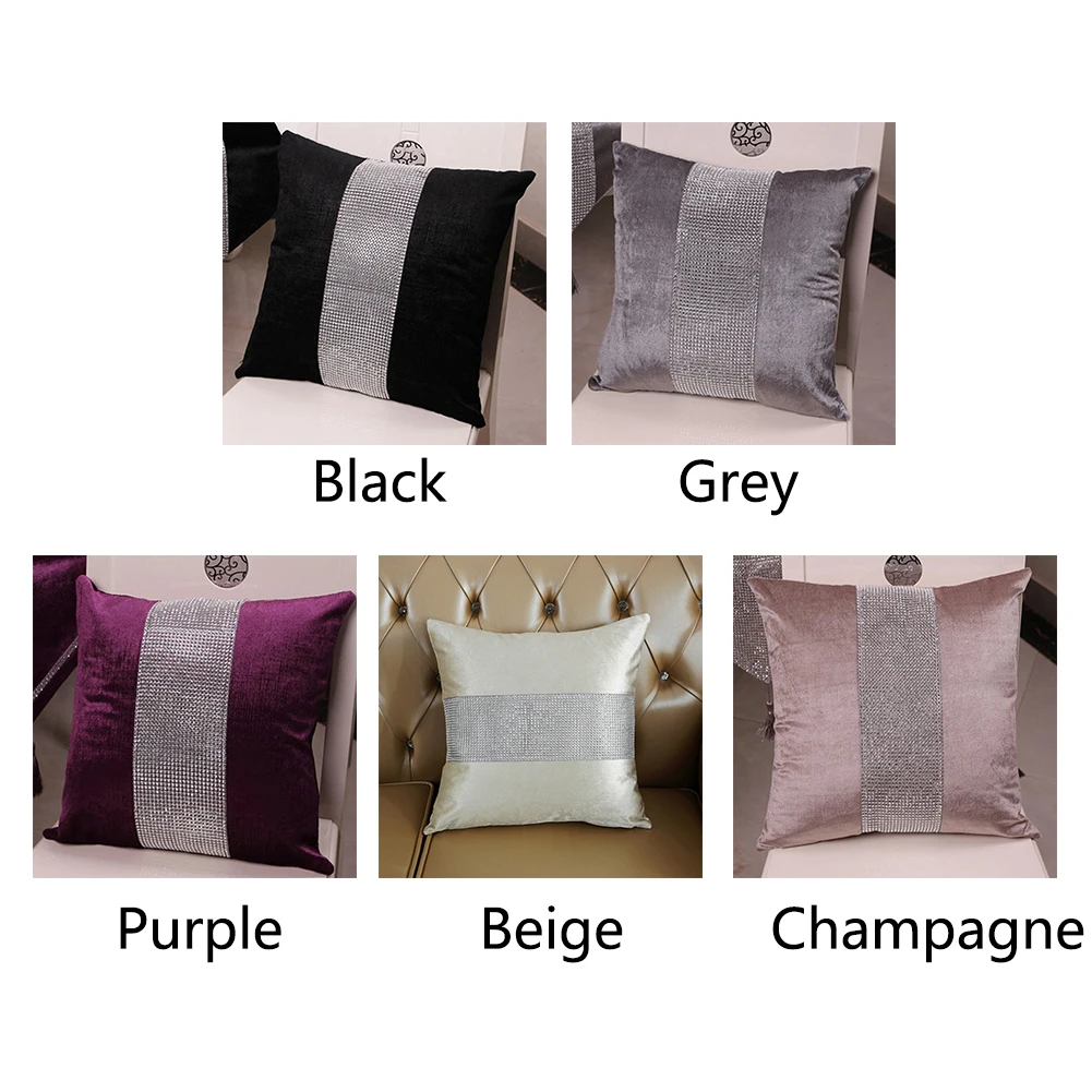 Flannel Sofa Decoration Backrest Case Washable Square Patckwork Pillow Cover With Zipper Soft Home Living Room Office Textiles