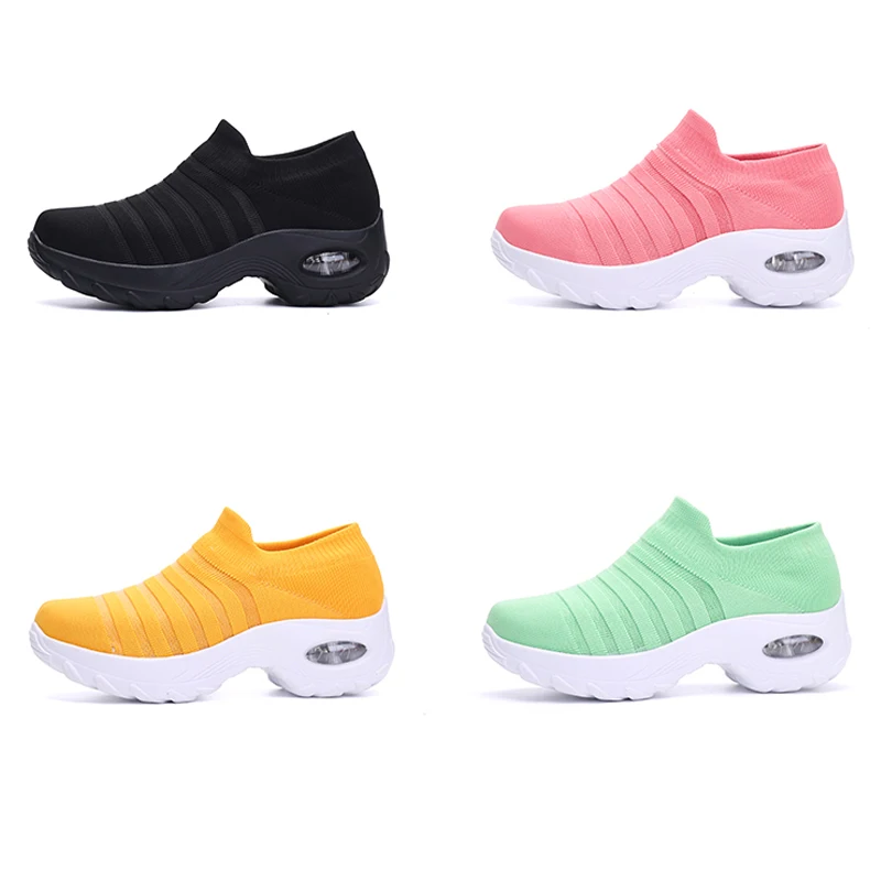 

2020 New Lady Fitness Women Sneakers Leisure Platform Chunky Shoes High Heel Height Increasing Shoes Women Trainers Size 35-42