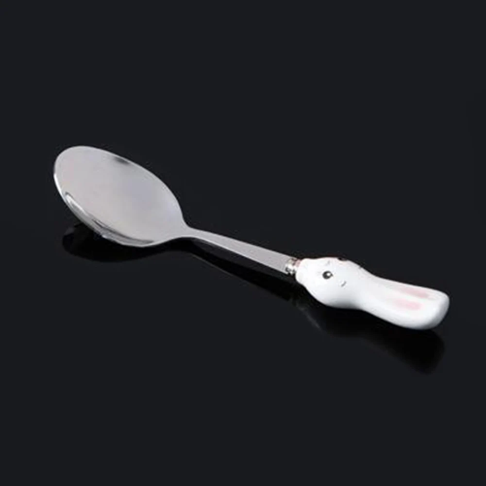 Мороженое чай десерт ложка Flatware кухня пикника морковка, кролик столовая посуда, нержавеющая сталь аксессуары посуда кофе