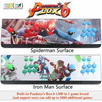 

New Pandora Box 6 1300 in 1 2 players joystick game machine console support fba mame ps1 3d can add 3000 games tekken