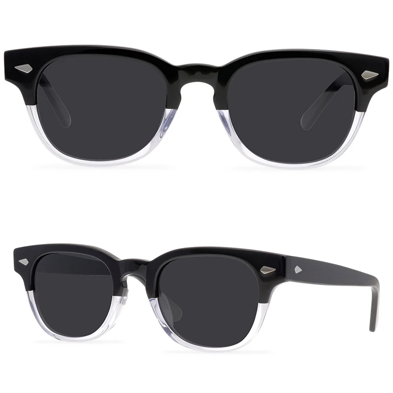 

2021 Women's Fashion Retro Acetate Sunglasses Men Unisex Polarized Transparent Glasses