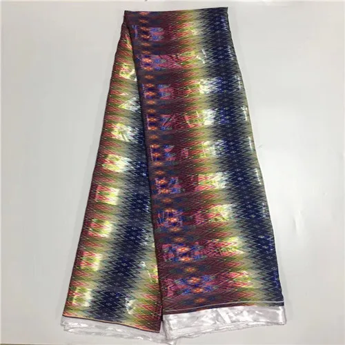 Высококачественная шелковая ткань для женского платья вышитая шелковая ткань Джордж африканская металлическая шелковая ткань 114 см/8 мм 5+ 2 ярдов 12L08285 - Цвет: same as picture3