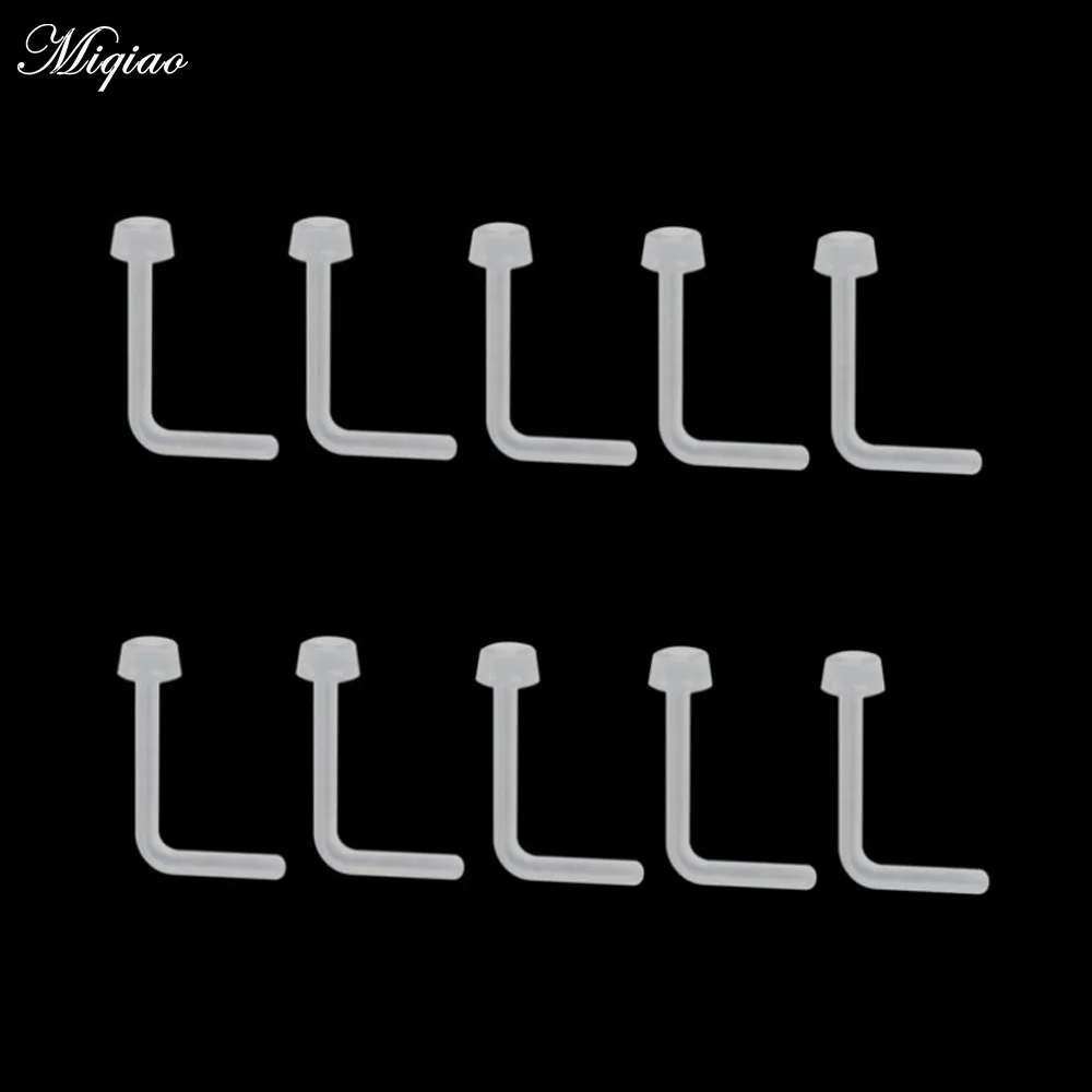 

Miqiao Hot Sale 1pc Invisible Nose Nail Transparent White Soft Rod L-shaped Nose Ring Puncture Hypoallergenic Puncture Jewelry