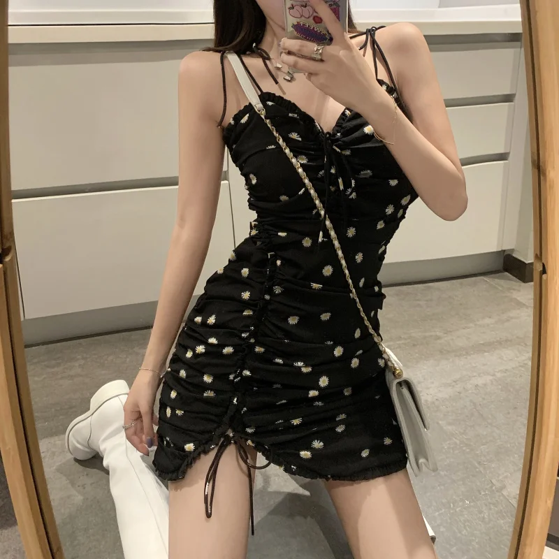 Daisy Dungaree платье с v-образным вырезом элегантный ремень Талия обнимает drees Лето 2020