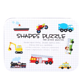 

Vehicle/Fruit/Animal Set Pair Puzzle Early Head Start Training Puzzle Cognitive Card Educational Gift Baby Toys Iron Box Infant