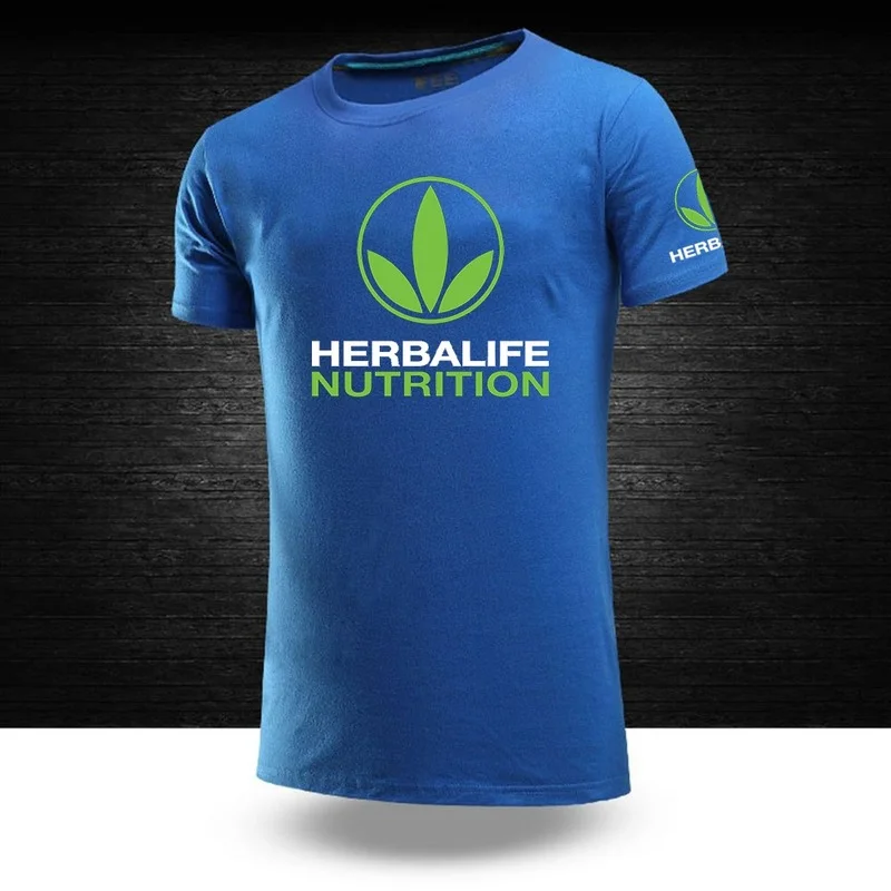 Футболка мужская с логотипом Herbalife тенниска из хлопка на заказ майка короткими