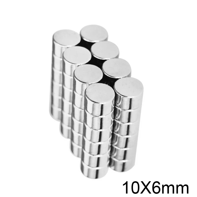 100/200/300 шт 10X6 мм Круглые неодимовые магниты 10 мм х 6 мм N35 ...