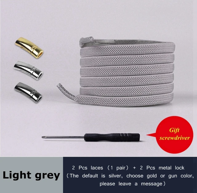 2021 New Magnetic Shoe laces Elastic No tie Shoelaces for Sneakers 24 Color Lazy Shoelace Lock One Size Fits All Kids & Adult light grey