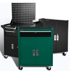 Beari Carro de herramientas con ruedas, caja de herramientas, armarios, taller, garaje, organizador de mayor capacidad con plano trasero, carga de alta resistencia