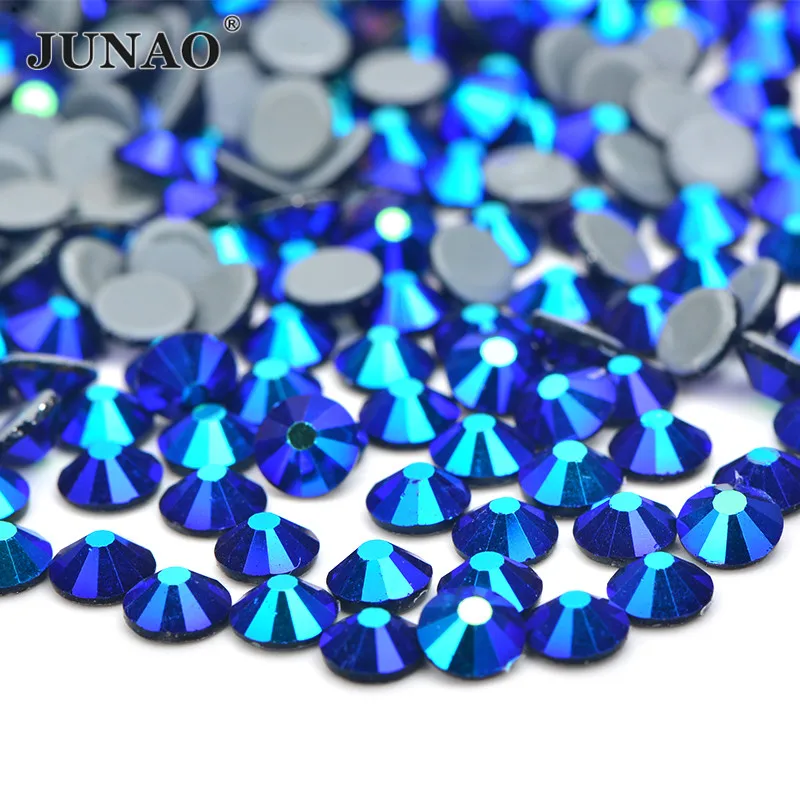 JUNAO SS6 8 10 12 16 20 30 чёрный исправленное железо на Стразы с плоской задней аппликация