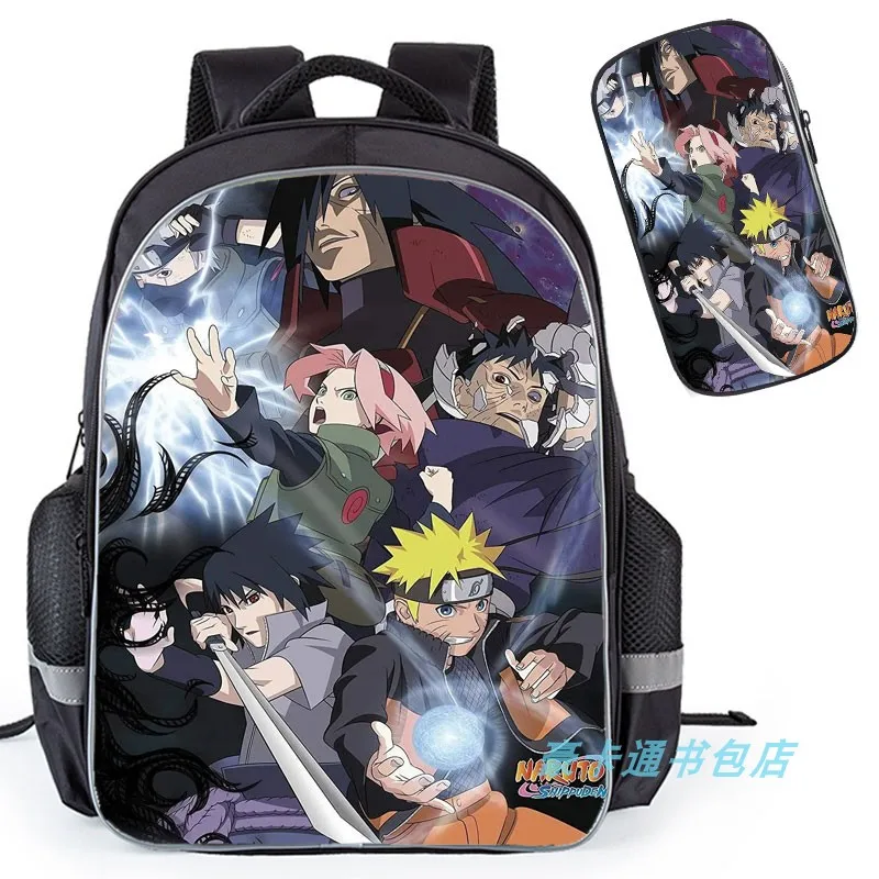 NARUTO Uzumaki Naruto Sasuke Pain Figure Children's Cartoon Schoolbag  Multifunctional Large-capacity Stationery Storage Box Toys