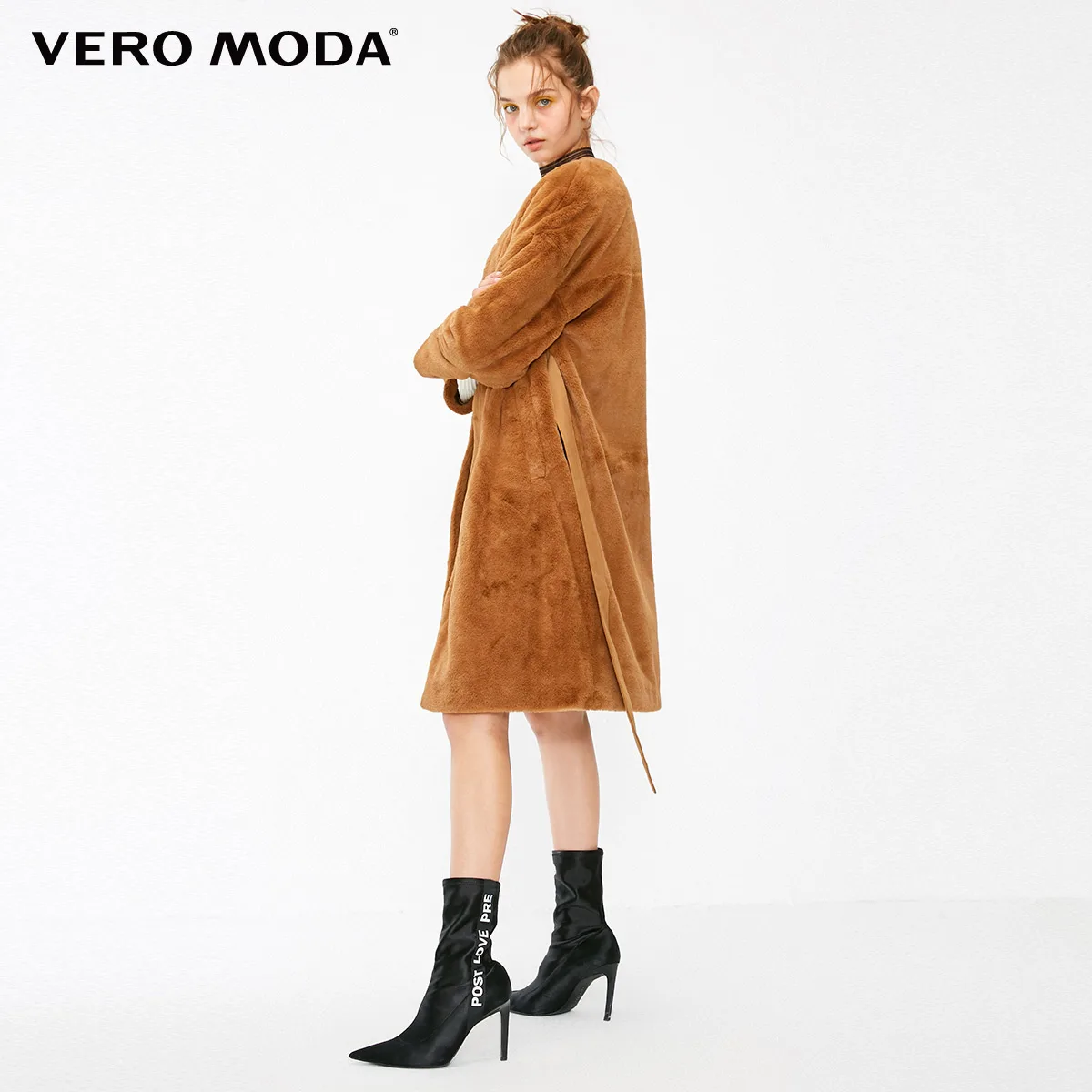 Vero Moda куртка женская зимняя женские осенние разбивающиеся невидимые пряжки в длинном стиле плюшевого медведя пальто куртка | 318309511