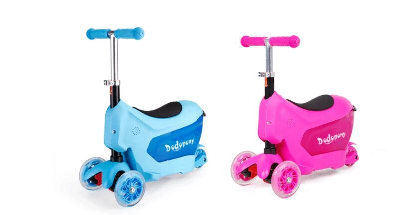 Valise de voyage à 3 roues pour enfants, scooter pour enfants, bagages pour enfants, sac à bagages à roulettes