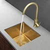Rose Gold Undermount Kitchen Sink Nanometer Rose Gold 304 Stainless Steel Manual Sink Single Bar Counter Kitchen Sink 1