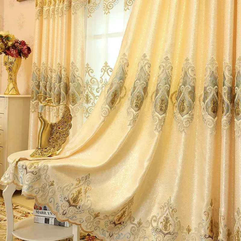 European-style Curtains Gold Crown Embroidered for Living Room Bedroom Tulle Valance Custom | Дом и сад