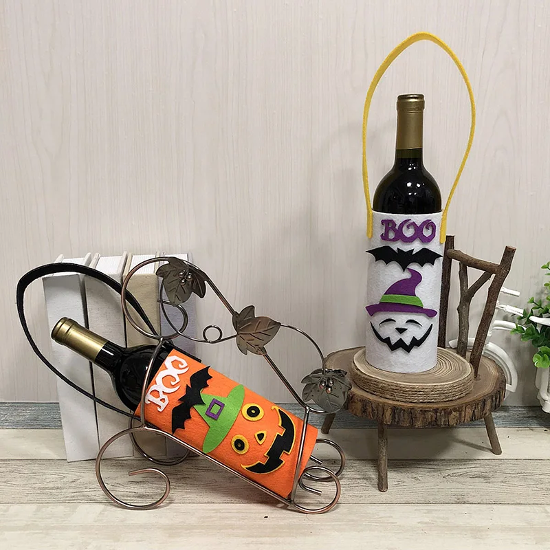 Хэллоуин фляга для вина бутылки мешок тыквы шаблон бутылочные крышки фестиваль украшения бар орнамент S7JN