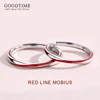 Trendy Red Color Couple Ring Pure100% 925 Sterling Silver Rings For Women Men  Anniversary Jewelry Gift For Party 5