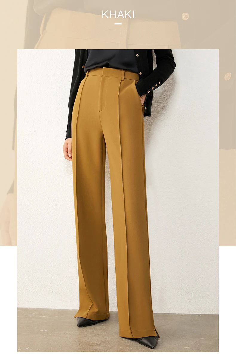 Amii Minimalism Autumn Winter Causal Womens Pants Fashion Solid High Waist Loose Long Pants Female Trousers 12030434