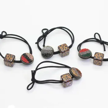 

20pcs Cute Kawaii Beautiful Elastic Hairbands Round Square Beads Novel Design for Baby Kids Girls Head Decor