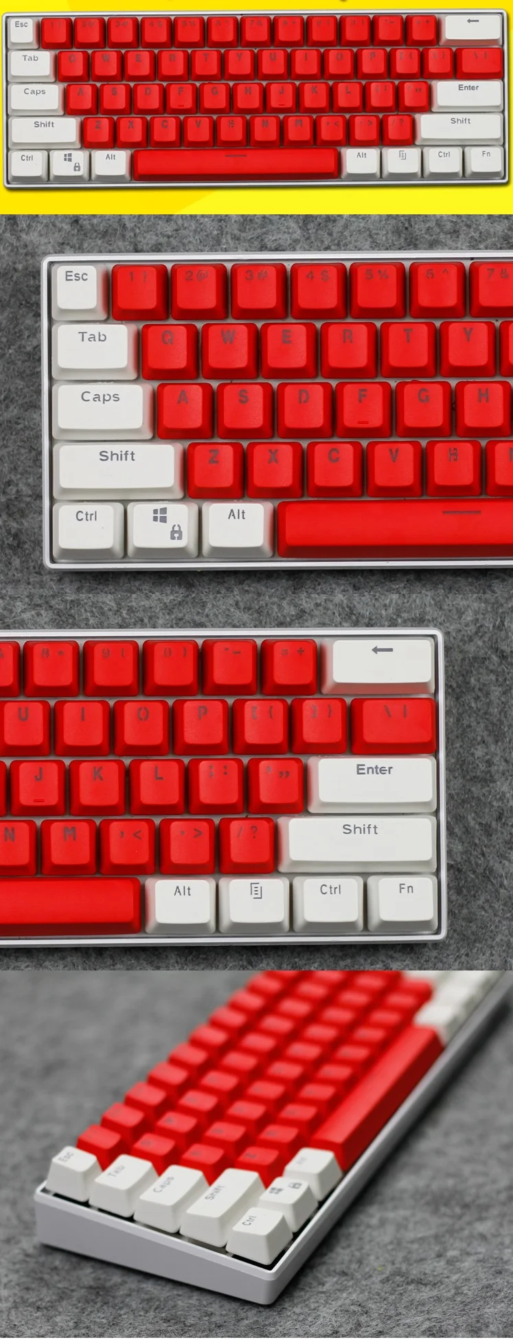 Двухцветный обтекатель передачи 60% клавишные колпачки из ПБТ набор механическая клавиатура колпачка для GH60 RK61/ALT61/Annie/poker keycap