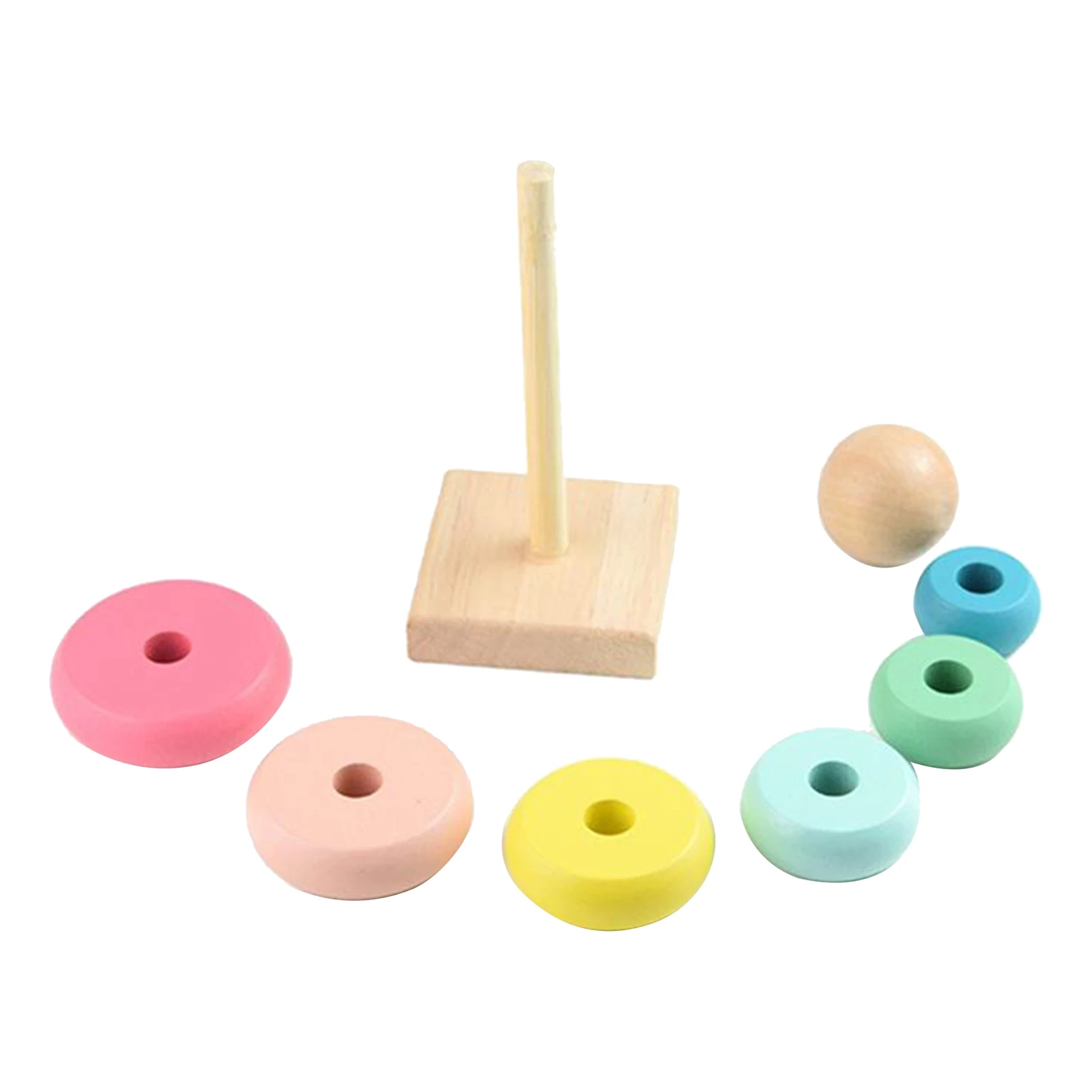 Colorful Kids Wooden Toys Rainbow Tower Early Educational Toys Cognition Learning Baby Toys for Kids Toddlers