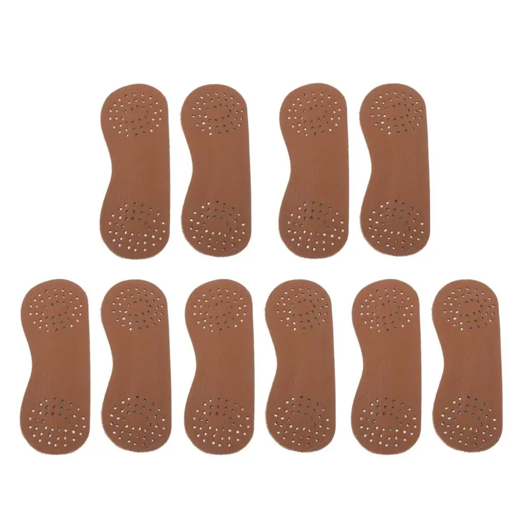 5 Pairs Non-Slip Heel Pads Foot Shoe Sole 10.5x3.3.5cm Brown