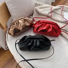 Вечерние сумки-клатчи, модные женские сумки,, прочные простые кожаные плиссированные сумки через плечо