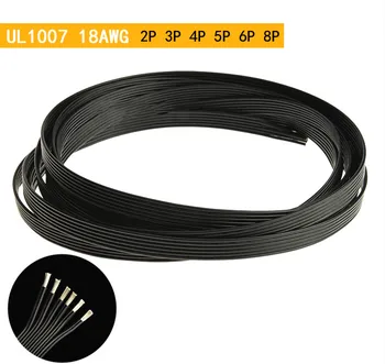 

22AWG UL1007 2P 2Pin 2-Pin Parallel Ribbon flat cable Environmental Electronic power wire 2 black