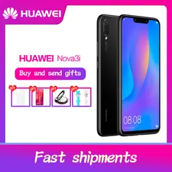 Huawei nova3i, оригинальный мобильный телефон, 4G/6G Ram, 64G/128G rom, 6,3 дюймов, Kirin710, четыре ядра, Android 8,1, стеклянный корпус телефона, смартфон