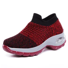 

Airavata Women's Slip On Sock Walking Shoes Air Cushion Casual Female Breathable Sports Sneakers Rockin Shoes Big Size