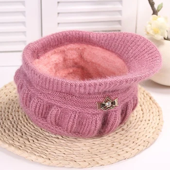 Wool Women's Fashion Hat Plush Knitted Wind Shield Ear Guard Solid Color Atmosphere Simple Autumn and Winter Warm Hat 3