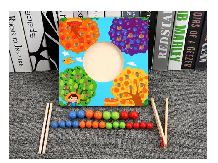 Новые деревянные игрушки montessori палочки дозирующая детская ложка для бисера деревянные родитель-ребенок настольная игра