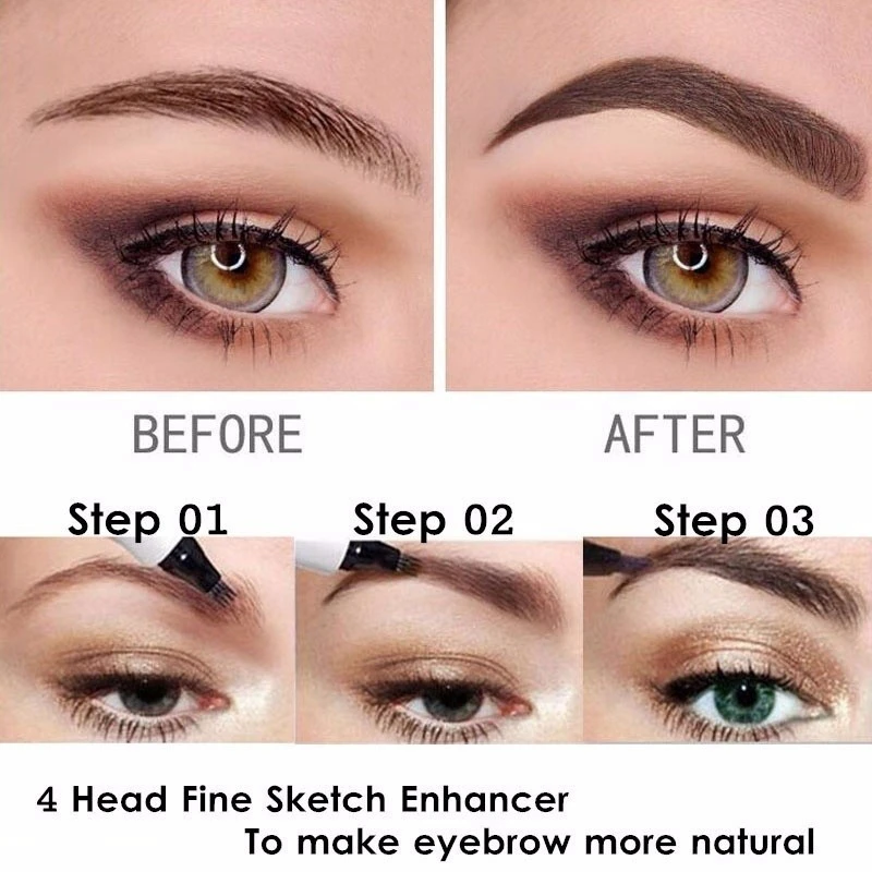 Microblading карандаш для бровей водонепроницаемый вилка кончик бровей Карандаш для татуировки длительный Профессиональный тонкий эскиз жидкий карандаш для бровей