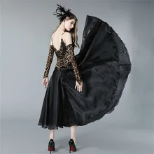 

Women Modern Dance Costumes Big Swing Ballroom Latin Competition Dress Rumba Ball Gown