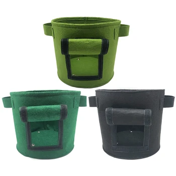 

Vegetable Plant Grow Bag Potato Planter, 3 Pack Pot Container Felt Planting Bags Grow Pot Fabric Planter Potatoes Grow Bags