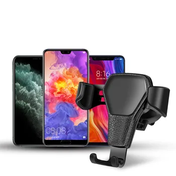 

New car interior accessories anti-shake black gravity rotatable mobile phone holder for vent clips to install various models