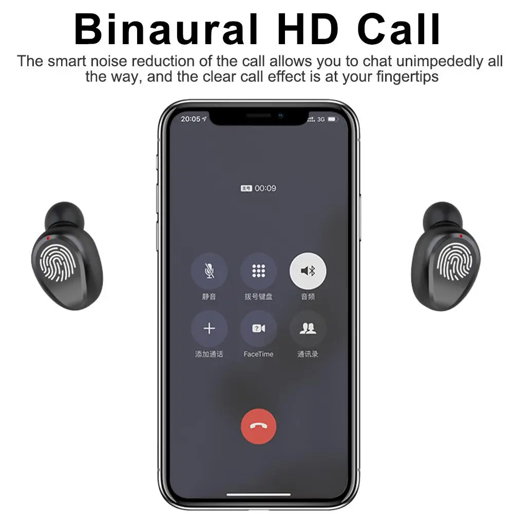 F9 TWS Bluetooth Earphone 5.0 Wireless Bluetooth Headset Stereo Bass Wireless Earphones With Microphone With 3200mAh Charger Box