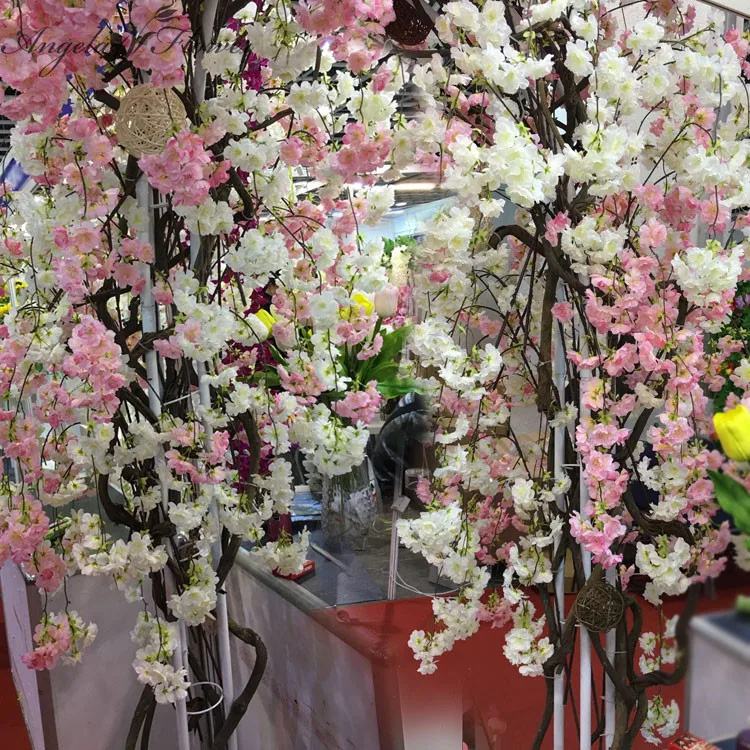 Big136cm artificial cherry blossom vines oriental home wedding garden party shop Decor Chriatmas luxurious cherry fake flores