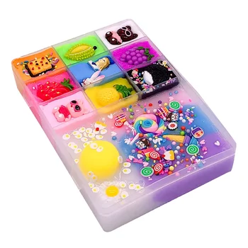 

DIY Cute Cartoon Toys Decoration Fluffy Slime Funny Ten Grids Craft Plasticine Non Toxic Gift Kids Art Stress Relieve