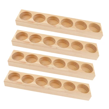 

4pcs 6 Holes Natural Wooden Aromatherapy Perfume Essential Oil Display Storage Organizer Rack Stand Holder for 15ml Bottles