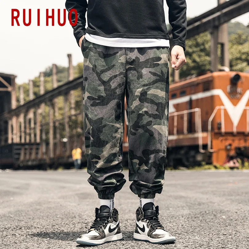 RUIHUO Camo Pants Men Streetwear Camouflage Harem Pants Men Trousers Joggers Men Pants Hip Hop Sweatpants 5XL Autumn New