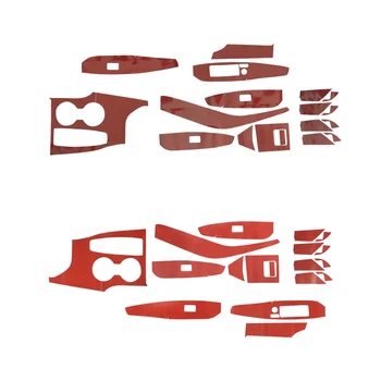 

18pcs Red Carbon Fiber Style Car Interior Decoration Sticker Cover Trim Kit Decor Fit For Toyota Camry 2018 2019 2020