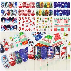 1 лист красочные рождественские переводные наклейки для ногтей Рождественские серии наклейки для дизайна ногтей украшения DIY Красота
