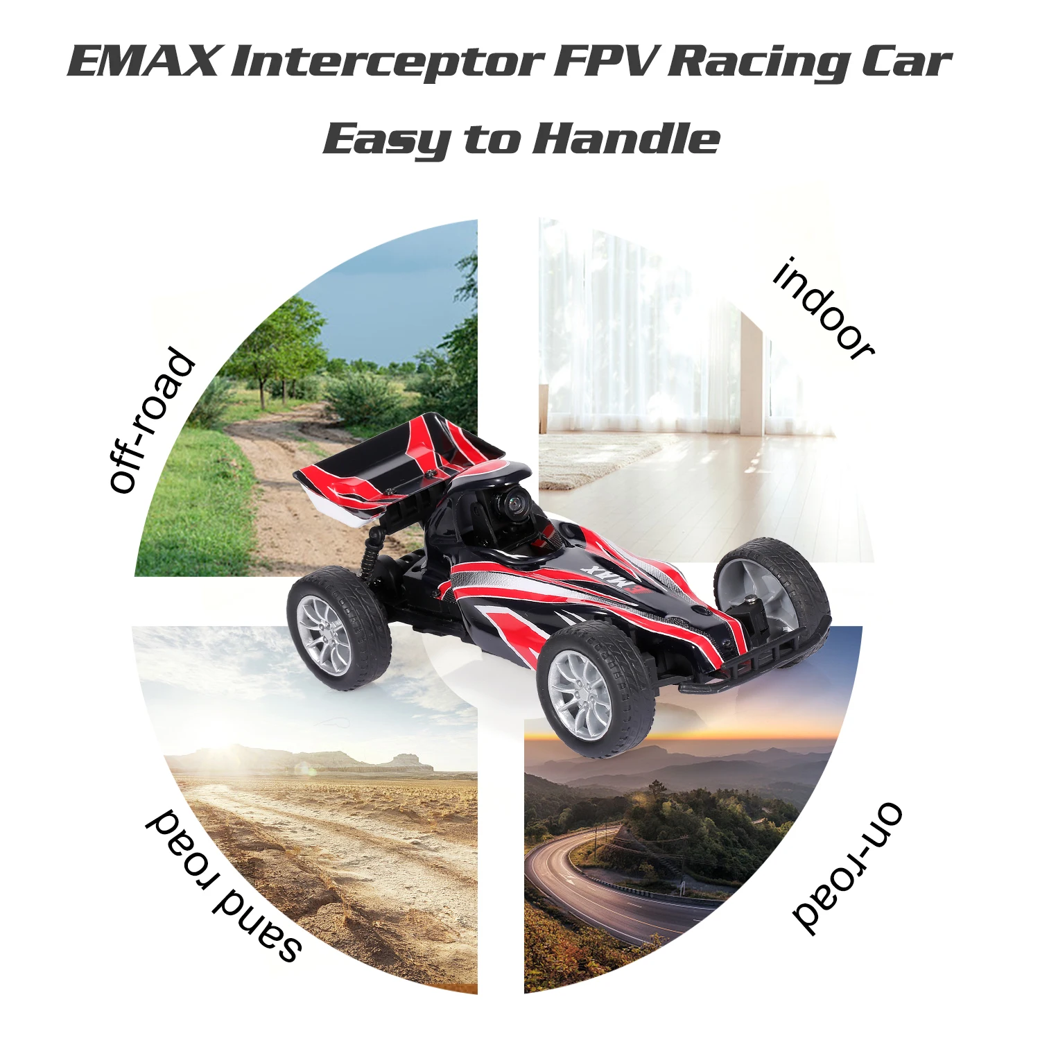 EMAX Interceptor FPV гоночный Радиоуправляемый автомобиль с камерой 600TVL 2,4G 1/24 Крытый пульт дистанционного управления автомобиль гоночного видения FPV очки